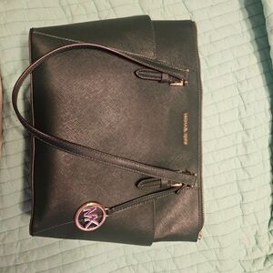Michael Kors Dark Green Leather Shoulder Bag